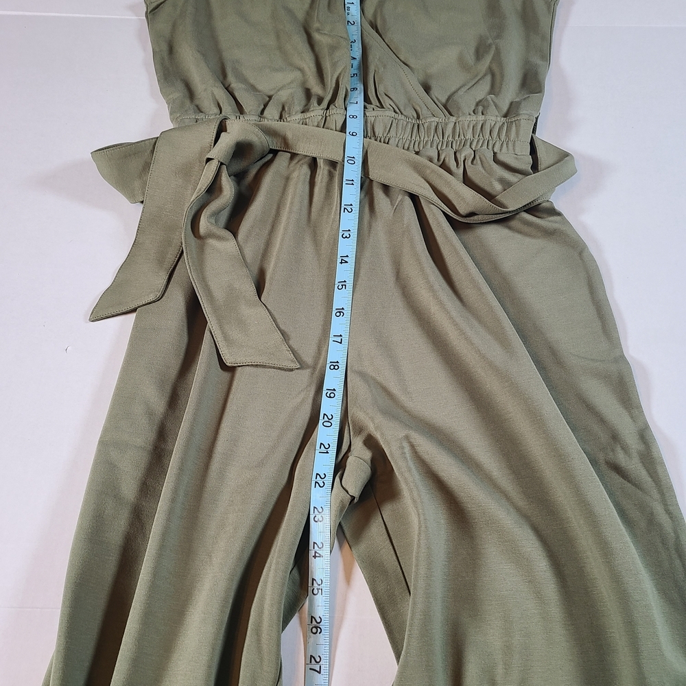 The Drop Elegant Caralynmirand Sleeveless Belted M Olive Green Jumpsuit NWT - Picture 12 of 13